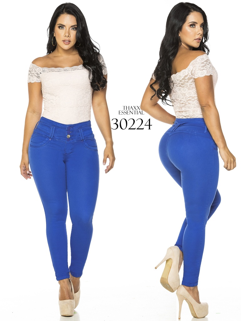 Women's Royal Blue High-Rise Butt-Lifting Skinny Jeans
