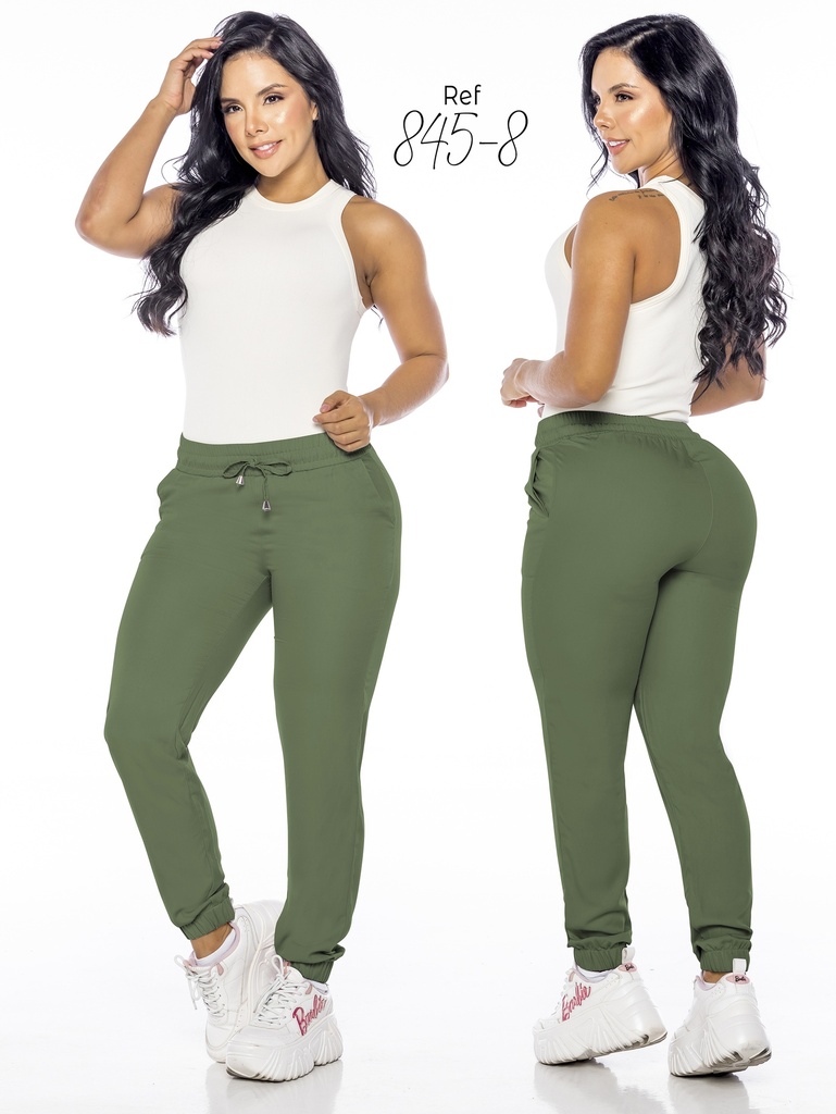 [328845-8L] Pantalón Jogger Oliva para Mujer 845-8
