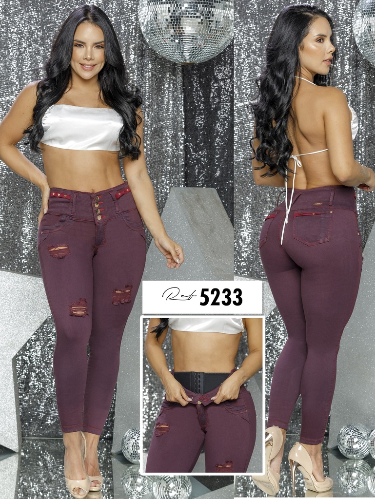[2675233S03] Jeans Levantacola Colombiano Con Faja