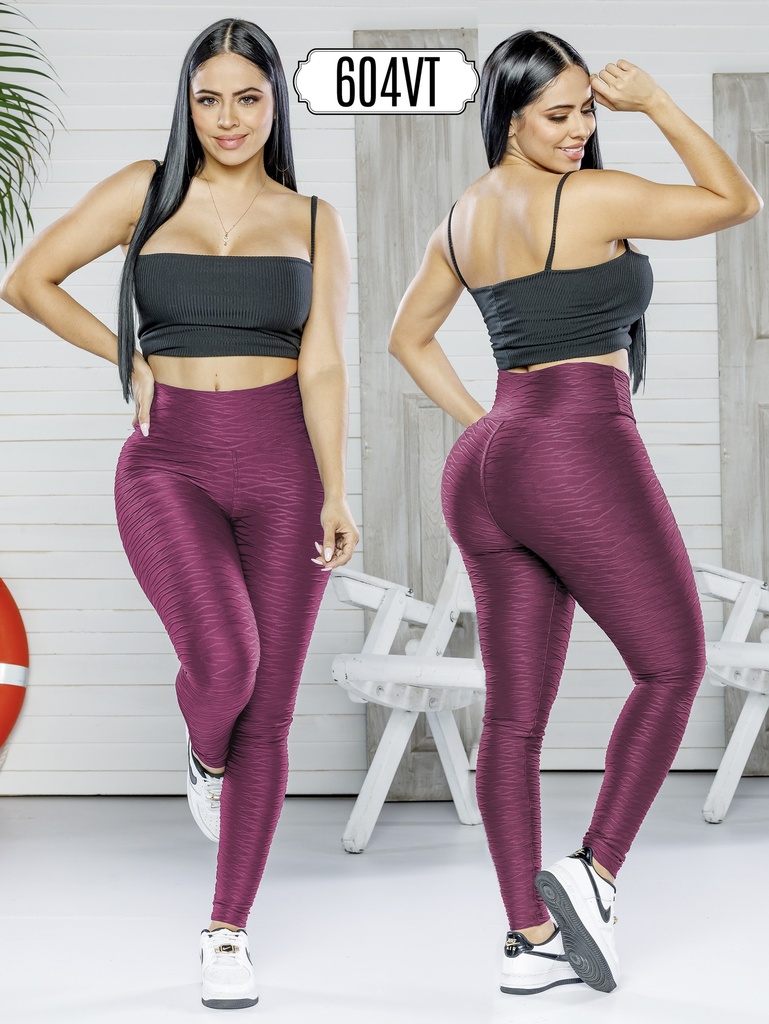 Leggings Deportivos Texturizados Vinotinto para Mujer 604VI