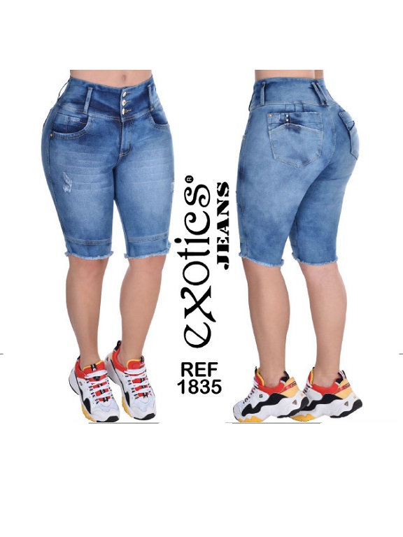 [344183503] Women's Medium Denim Knee-Length Butt Lift Shorts 1835