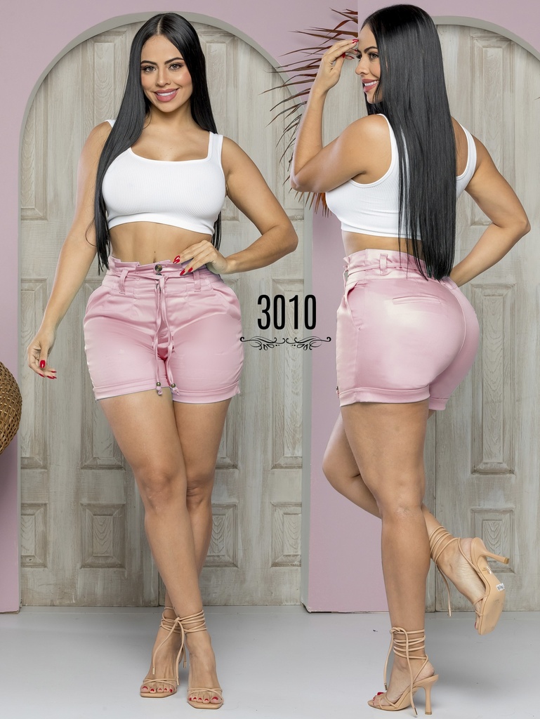 [352301003] Women's Pink High-Waisted Butt Lift Shorts 3010