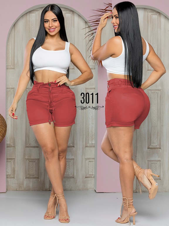 Short Tiro Alto Levantacola Rojo para Mujer 3011