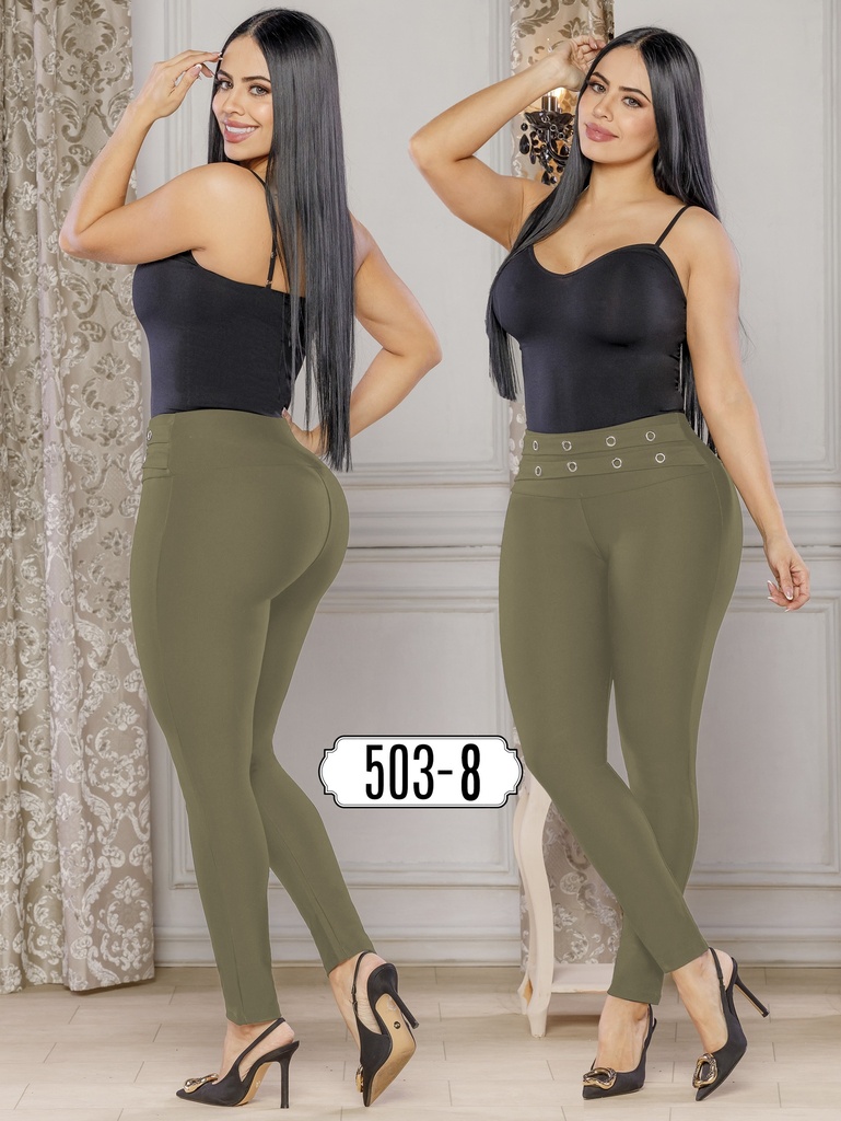 [3405038S] Women's Olive High-Waisted Butt Lift Leggings 503-8