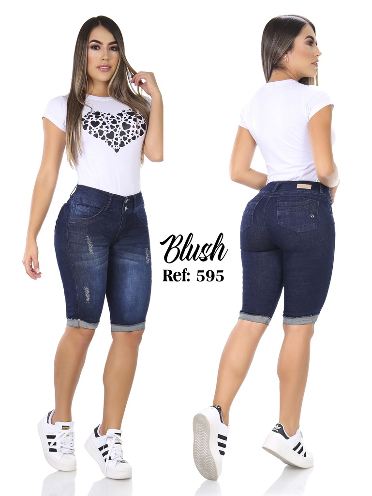 Short Bermuda Azul Jean Oscuro para Mujer 595