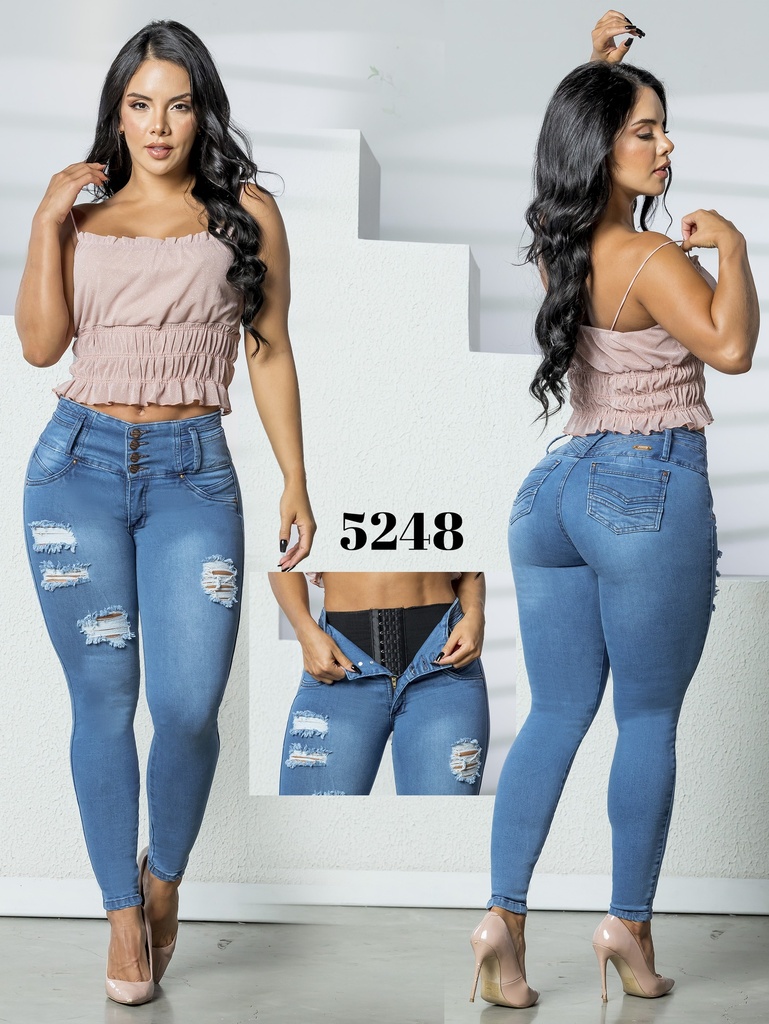 [2675248S01] Jeans Levantacola Colombiano Con Faja 