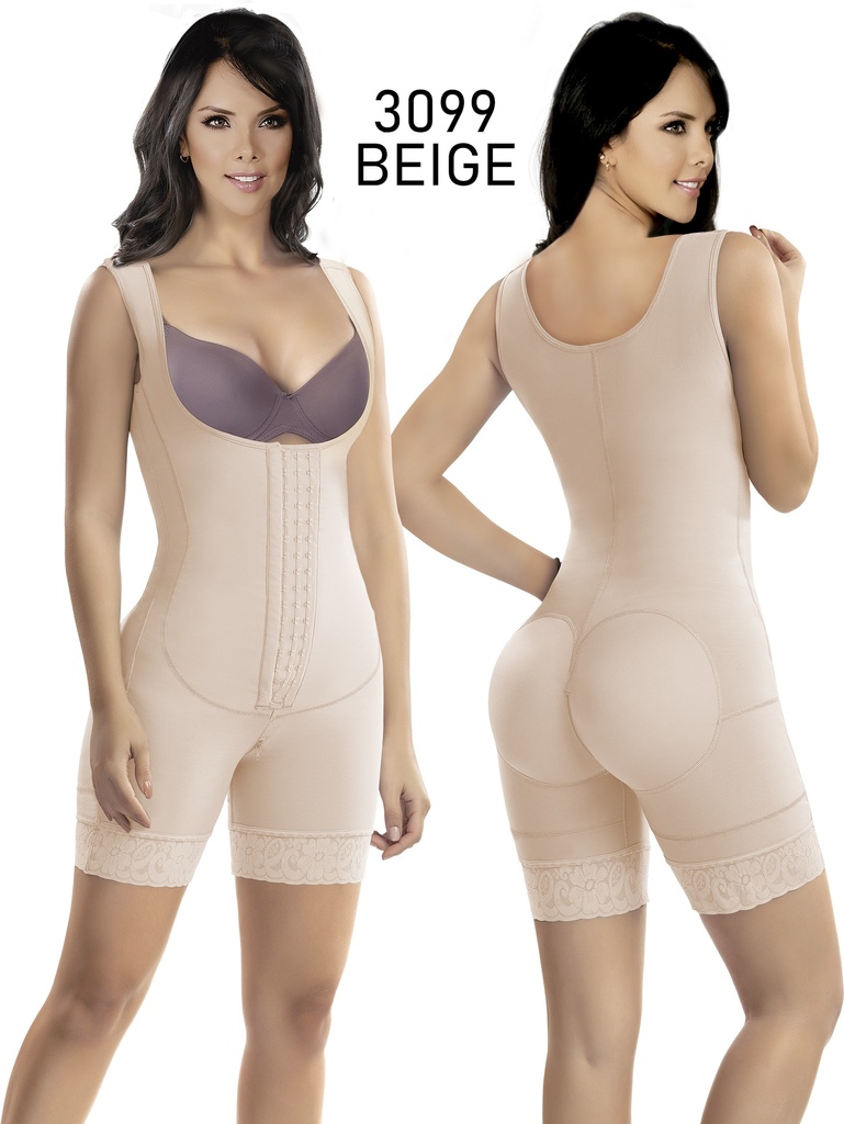 [1373099XXL16] Women's Beige Colombian Powernet Full-Body Faja with Hook Closure – Thaxx Style 3099 II