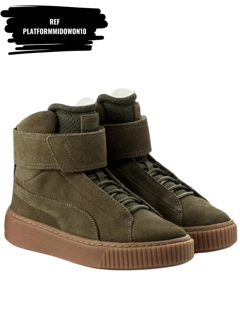 [263PLATFORMMIDOWON10-6] Platform Mid Olive Night Sneakers