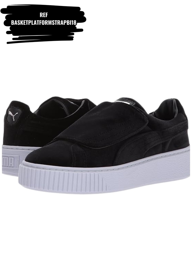 [263BASKETPLATFORMSTRAPBI18-10] Tenis Plataforma Negros para Mujer