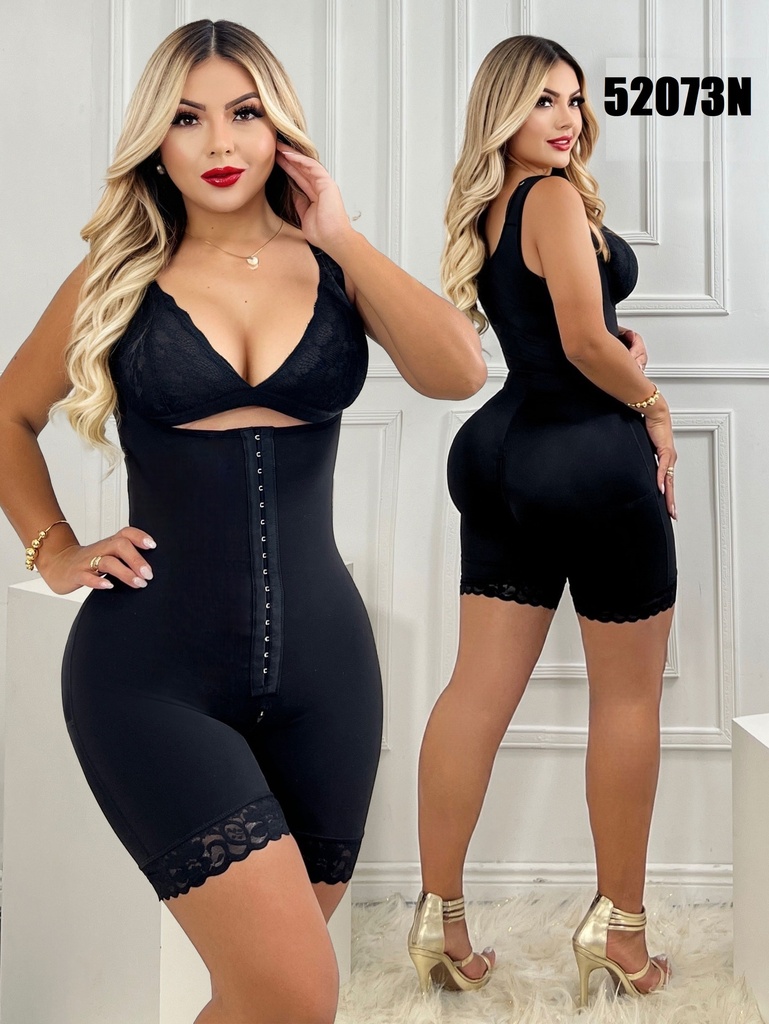 Women's Black Hook-Front Shaper Shorts Shapewear Body 52073N