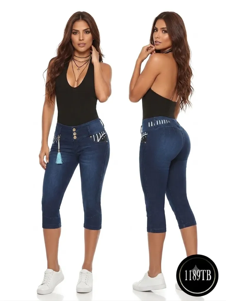 Capri Jean Levantacola Azul Marino Profundo – Thaxx Boutique