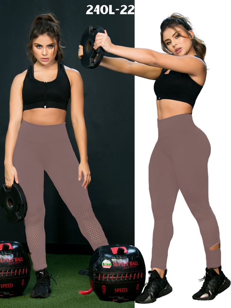 [107240L22S/M] Colombian High Waist Sculpting Leggings – Activewear, Mocha (S/M)