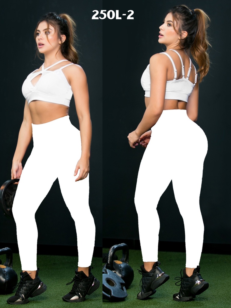 Leggings Levantacola Deportivos Blanco para Mujer 250L-2