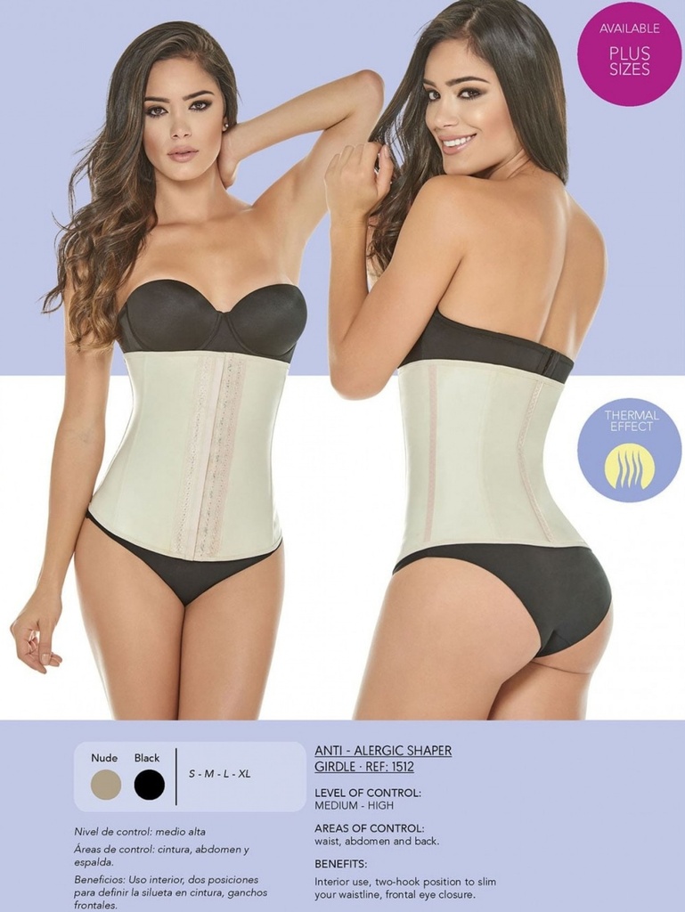[1361512S] Latex Waist and Abdomen Shaping Girdle (S)