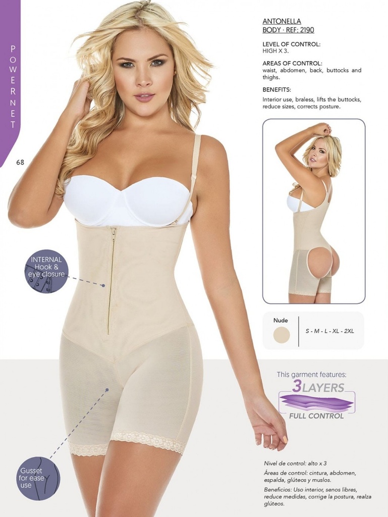 Faja Moldeadora Panty Moldeador de Tres Capas Beige para Mujer