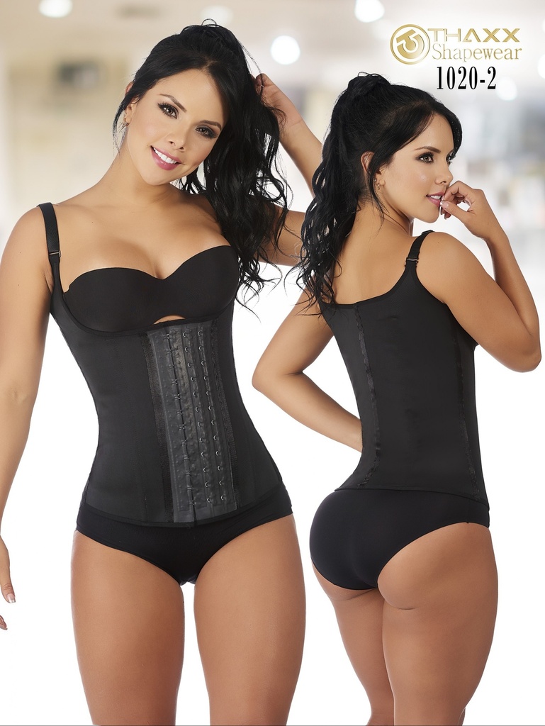 [1371020S2] Thaxx Colombian Latex-Coated Vest Girdle – 3 Hook Closure (S)