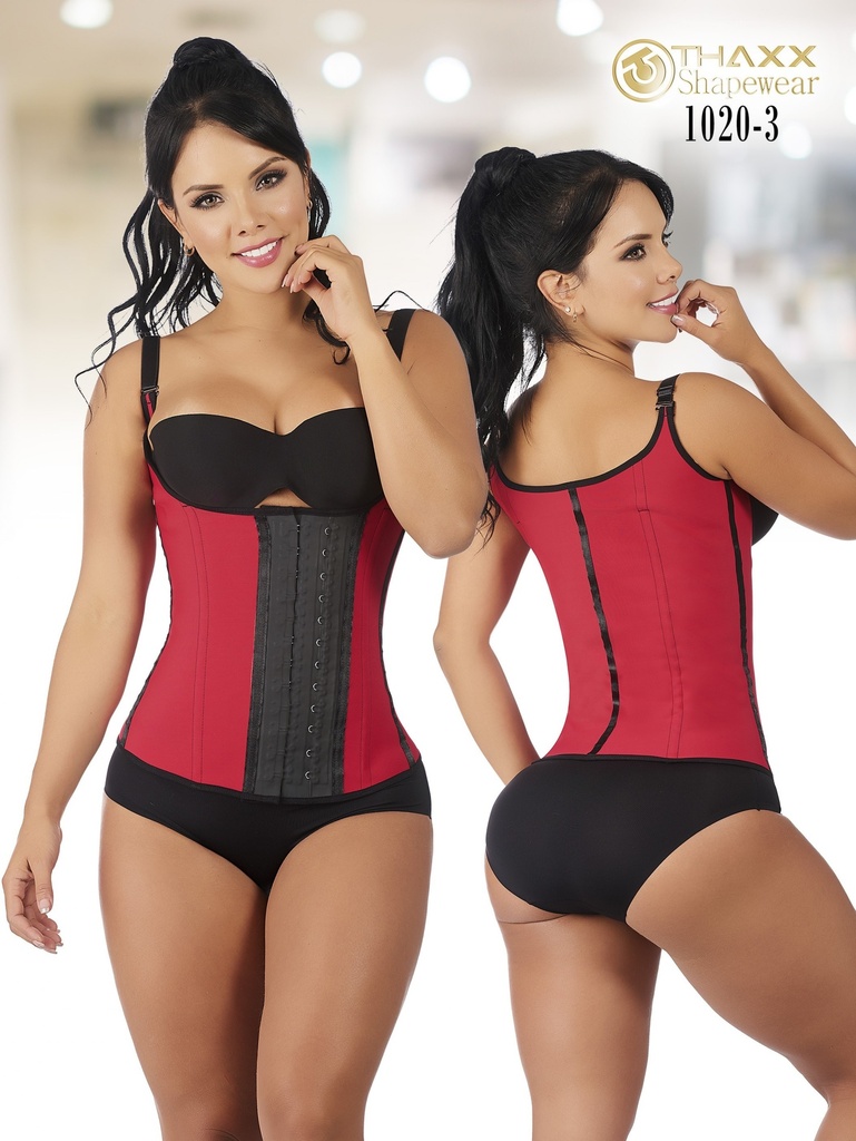 [1371020S3] Faja Colombiana Thaxx  Chaleco Latex Recubierto 3 Broches (S)