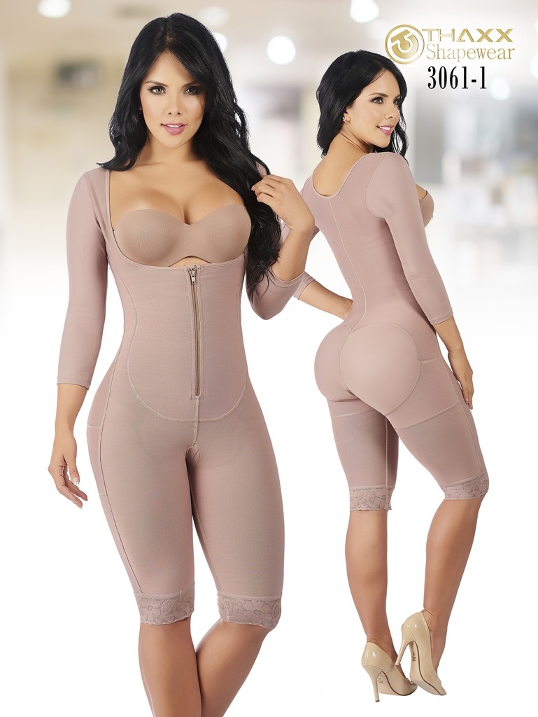[1373061XS1] Women's Mocha Post-Surgical Faja with Sleeves (XS)