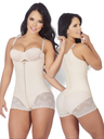 Faja Body Crema Levantacola con Bordes de Encaje y Zona Térmica Abdominal