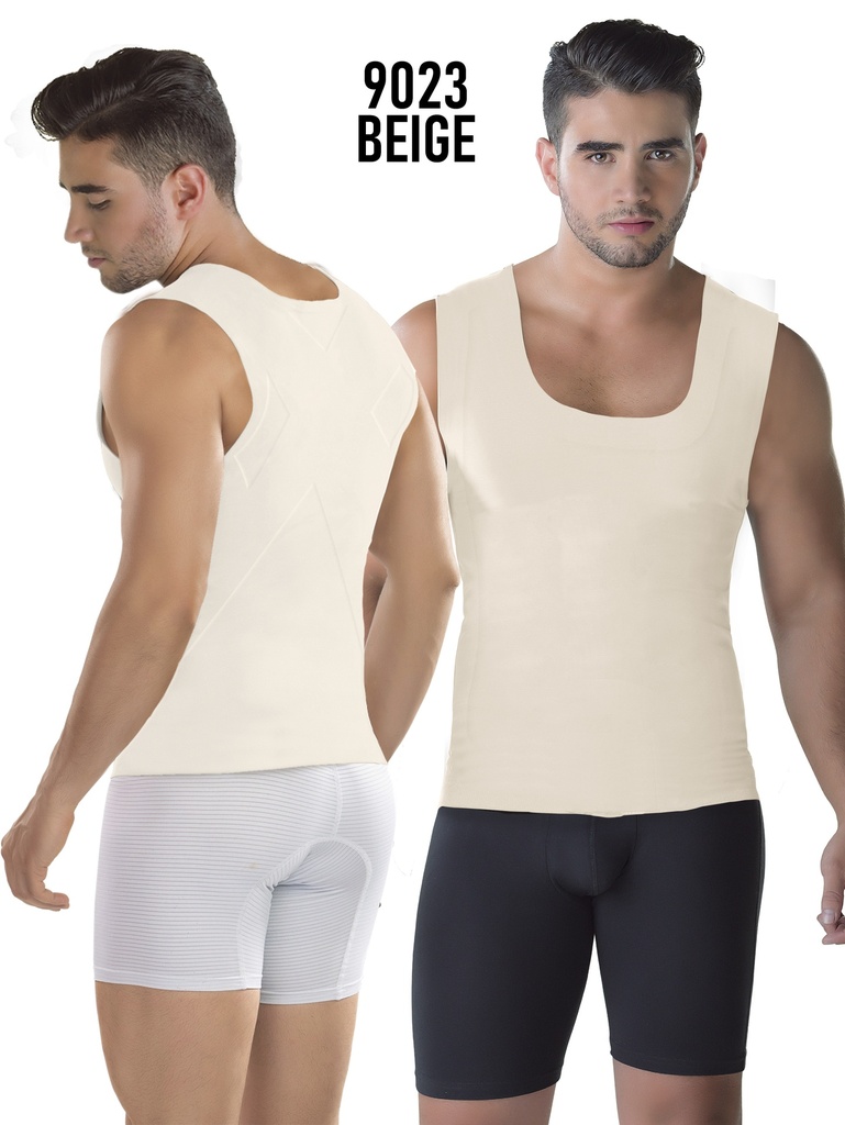 Chaleco Reductor de Compresión Beige para Hombre – Estilo 9023