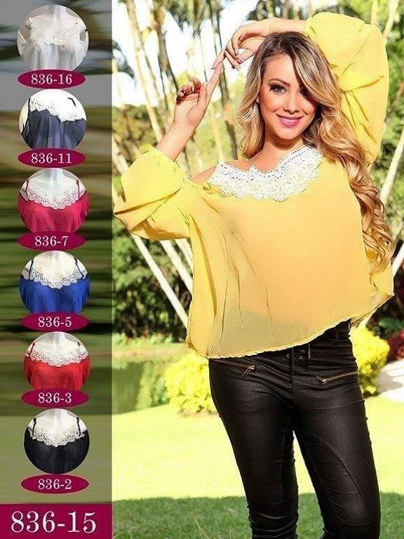 [2408361] Blusa Moda Fuxia Blanco