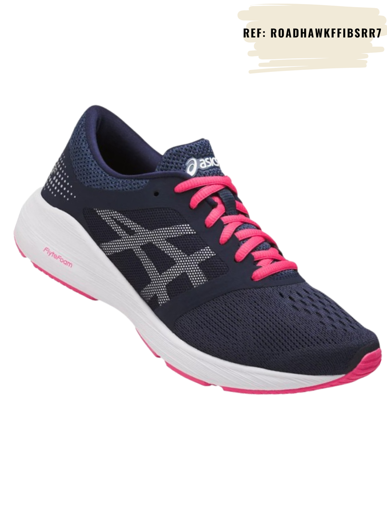 Tenis de Correr ASICS Roadhawk FF Azul Marino y Rosado para Mujer