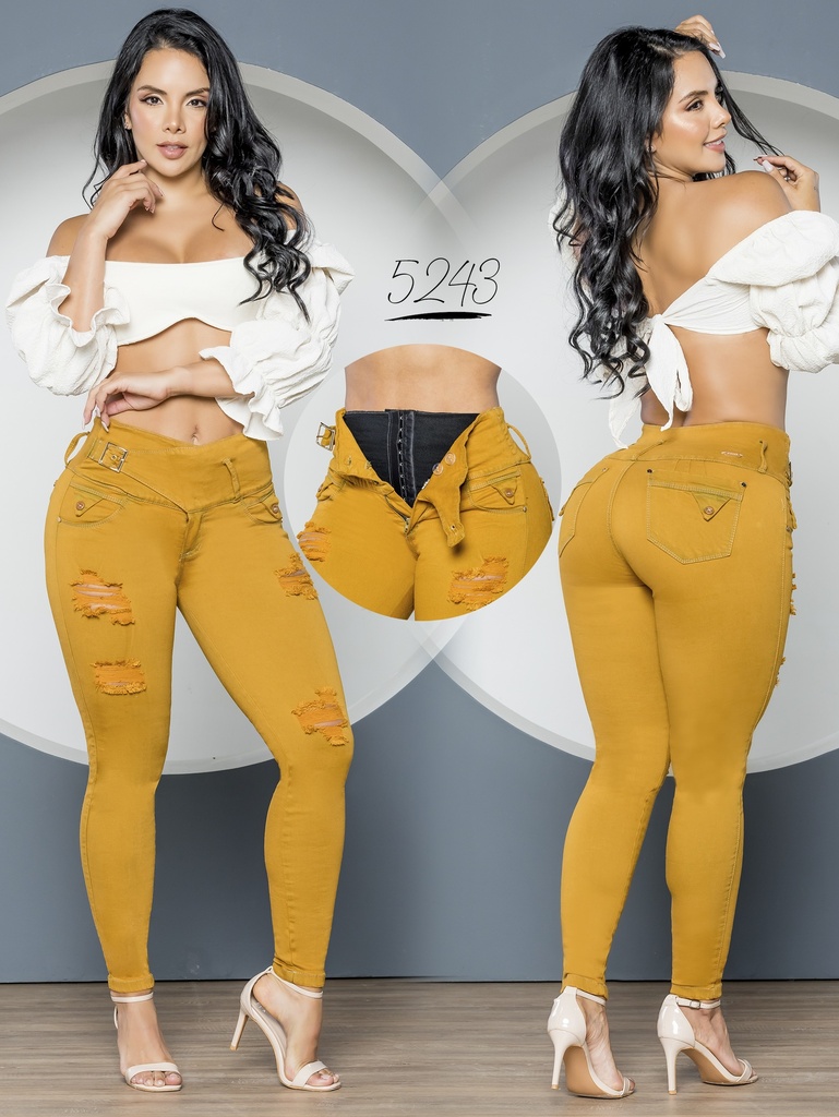 [2675243S01] Colombian Butt-Lifting Jeans with Built-In Girdle (1)