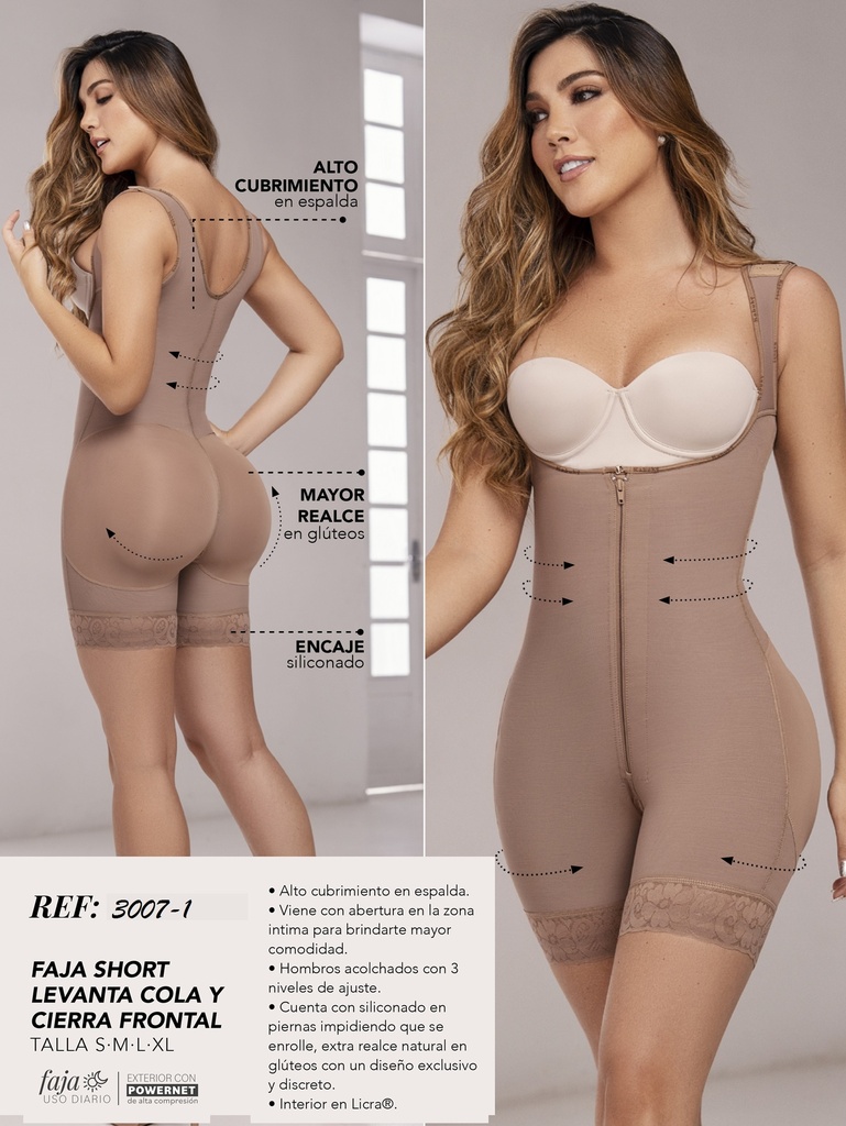 Faja Short Moca Levantacola con Cierre Frontal – Kabuky