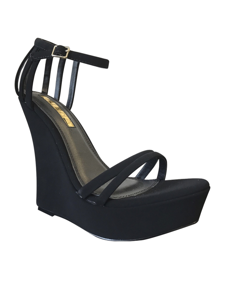 [21003029] Plataformas con Tiras Negro para Mujer Liliana