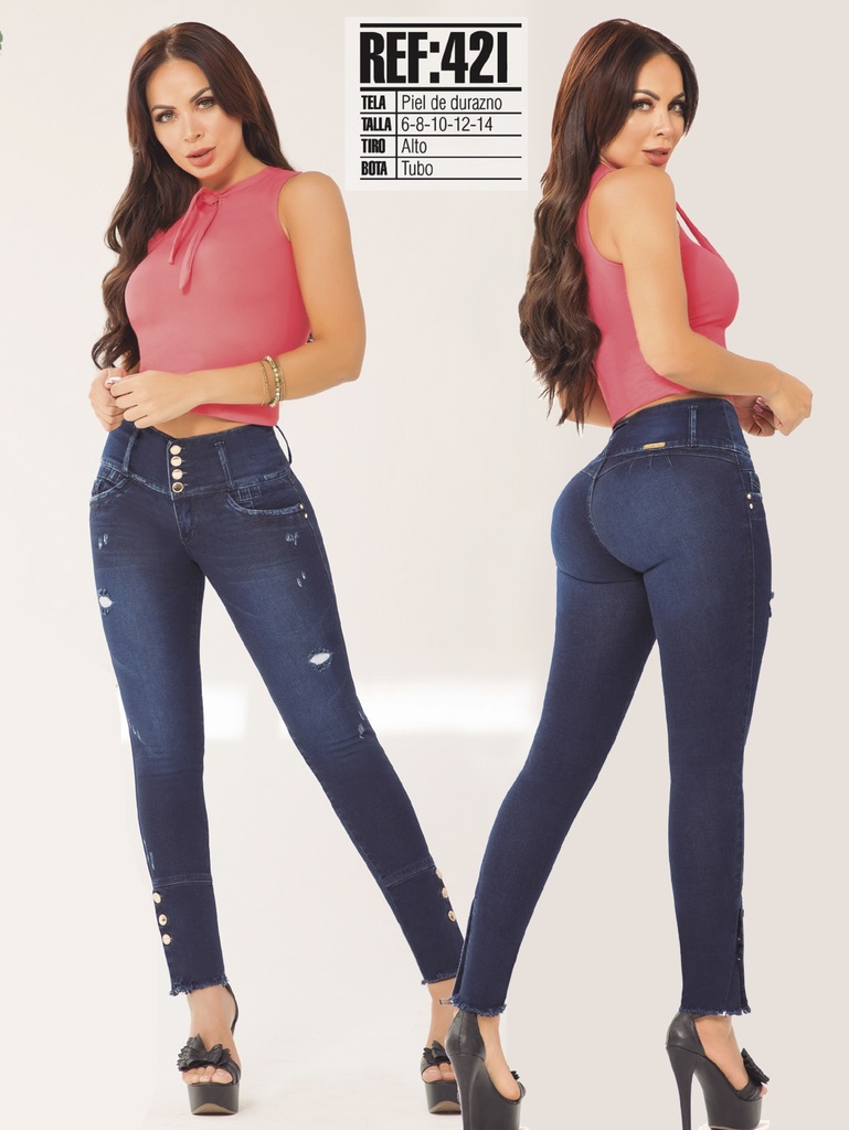Women's Dark Wash Distressed Butt-Lifting Skinny Jeans