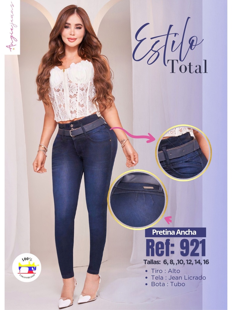 Women's Dark Wash Skinny Butt Lift High-Rise Jeans 921