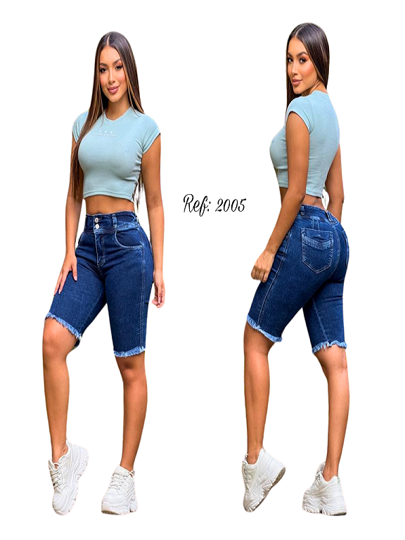 Short Bermuda Azul Jean Oscuro para Mujer 2065