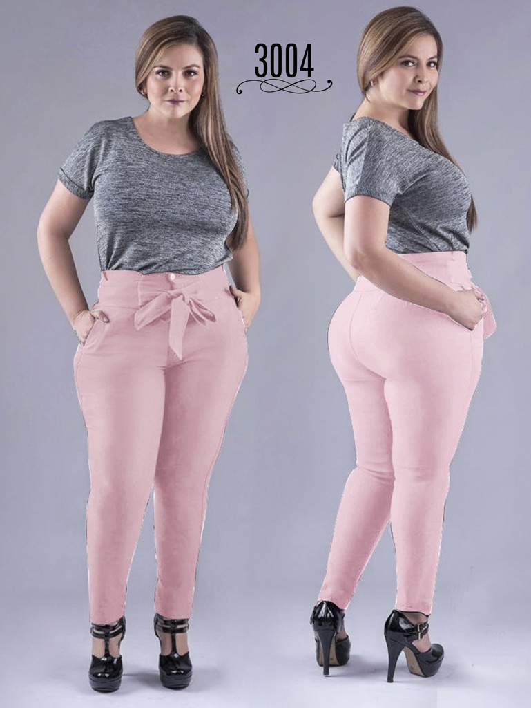 [3523004P09] Women's Blush Pink Paper-Bag Tie-Waist Pants 3004 (9)