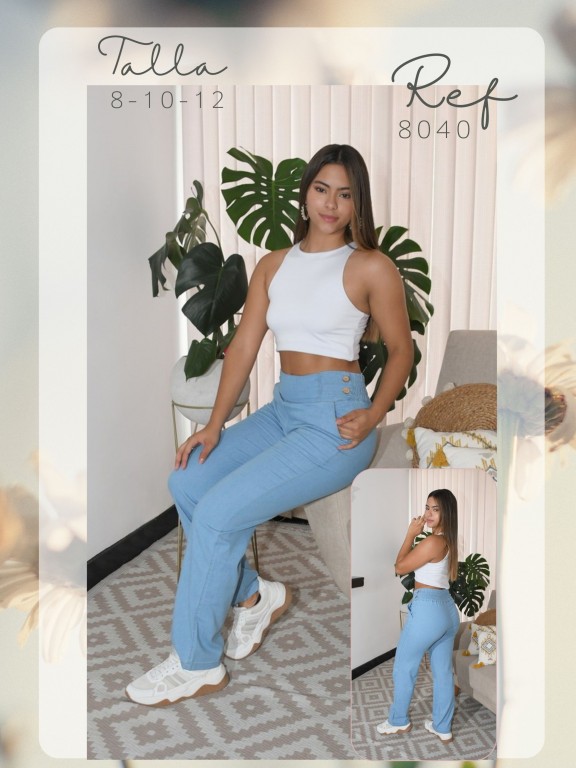 Women's Light Blue Wide-Leg Pants