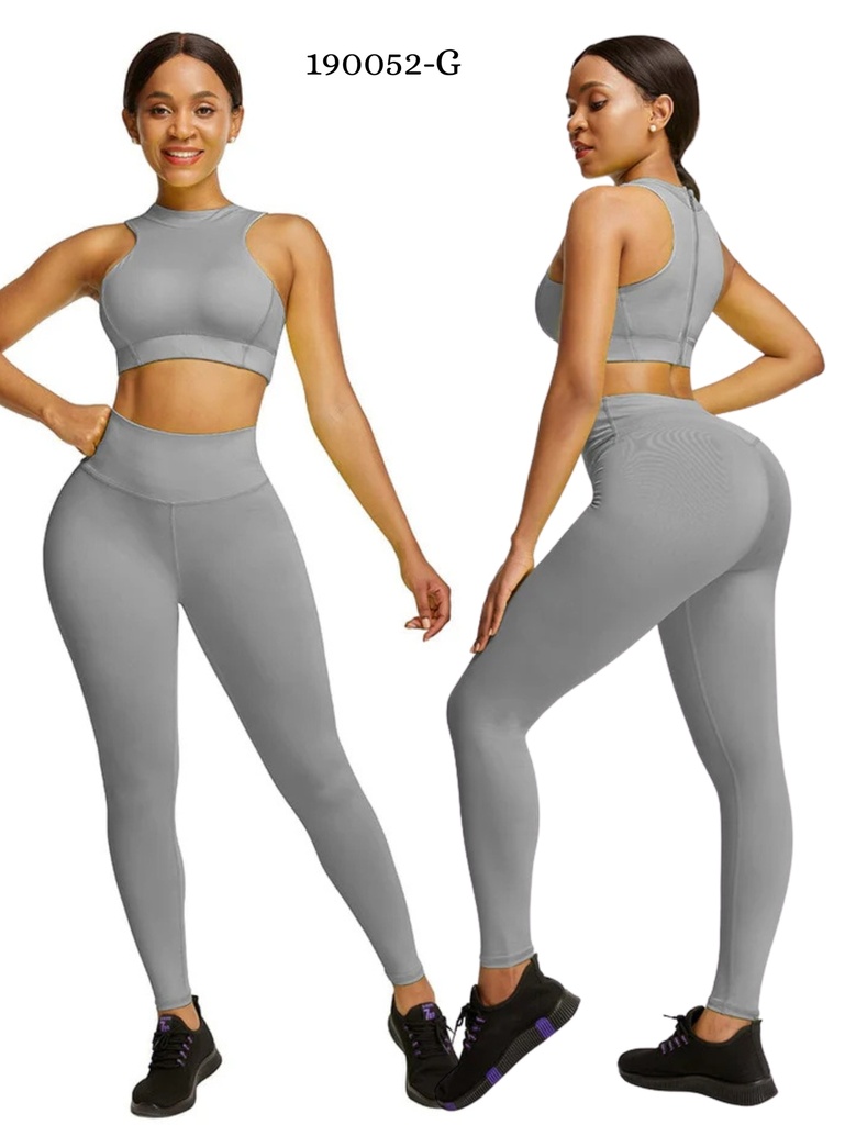 Women's Gray Sports Bra & Leggings Activewear Set 190052-G