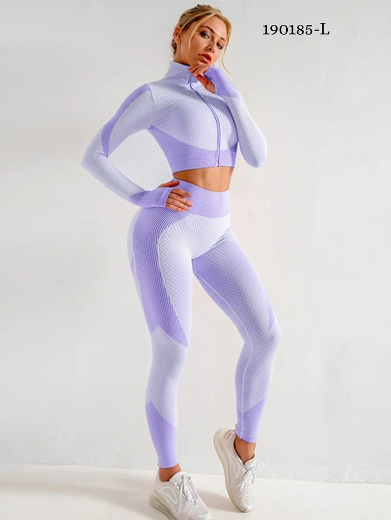 Conjunto Deportivo Chaqueta y Leggings Lavanda para Mujer 190185-L