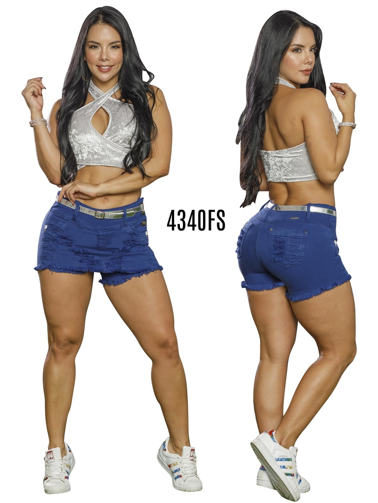 Falda Short Levantacola de Jean Azul Rey